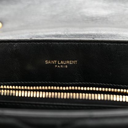 Saint Laurent Calfskin Y Quilted Monogram Small Loulou Chain Satchel Black 8 of 13