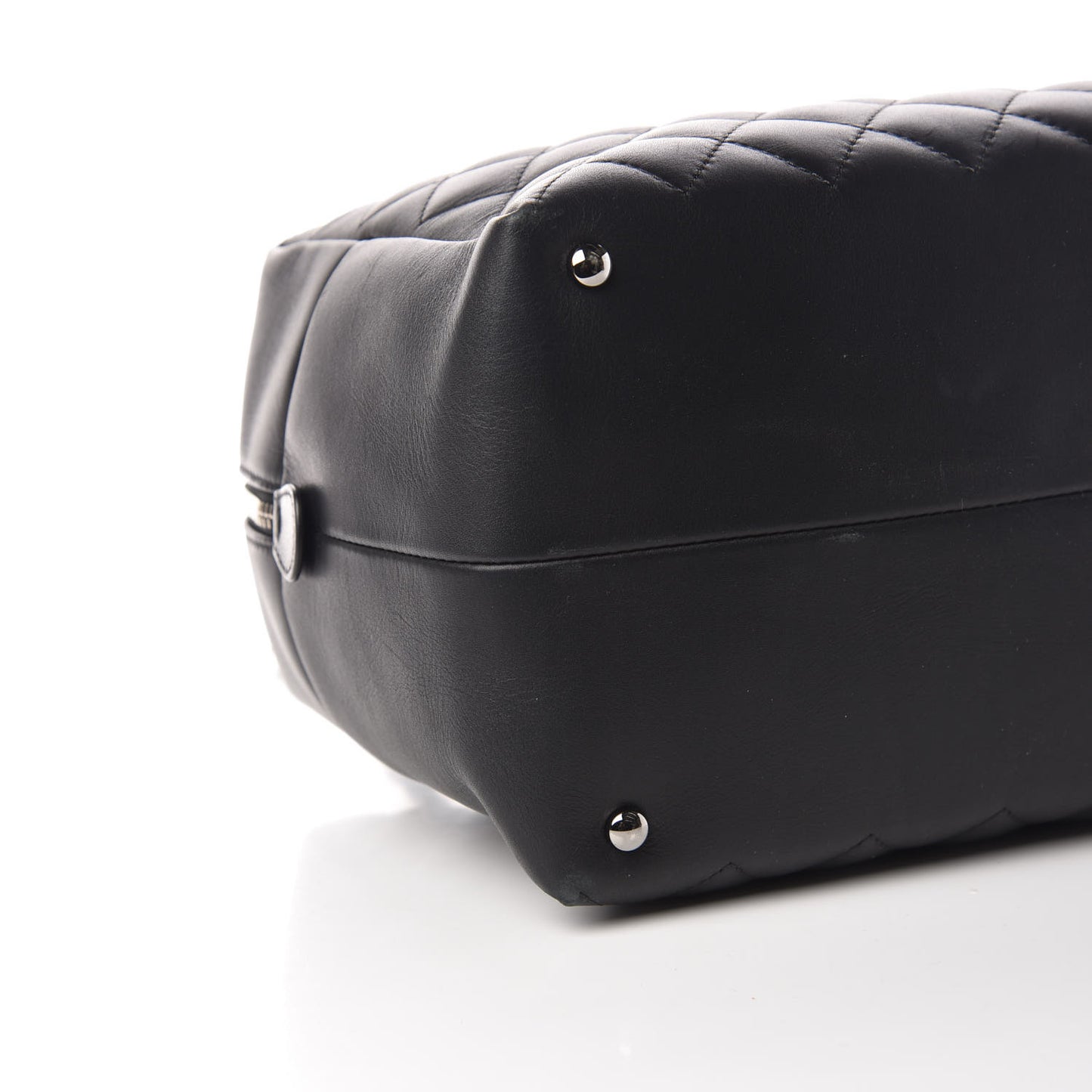 Calfskin Quilted Feather Weight Bowling Bag Black