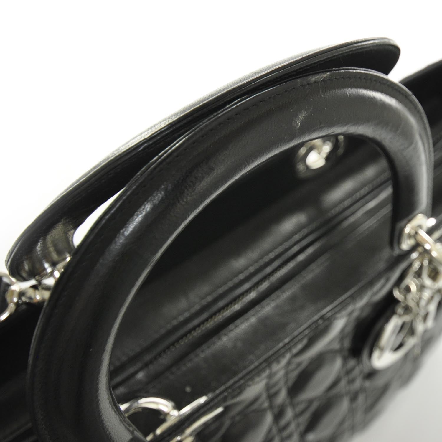 Christian Dior Lambskin Cannage Large Lady Dior Black 5 of 8