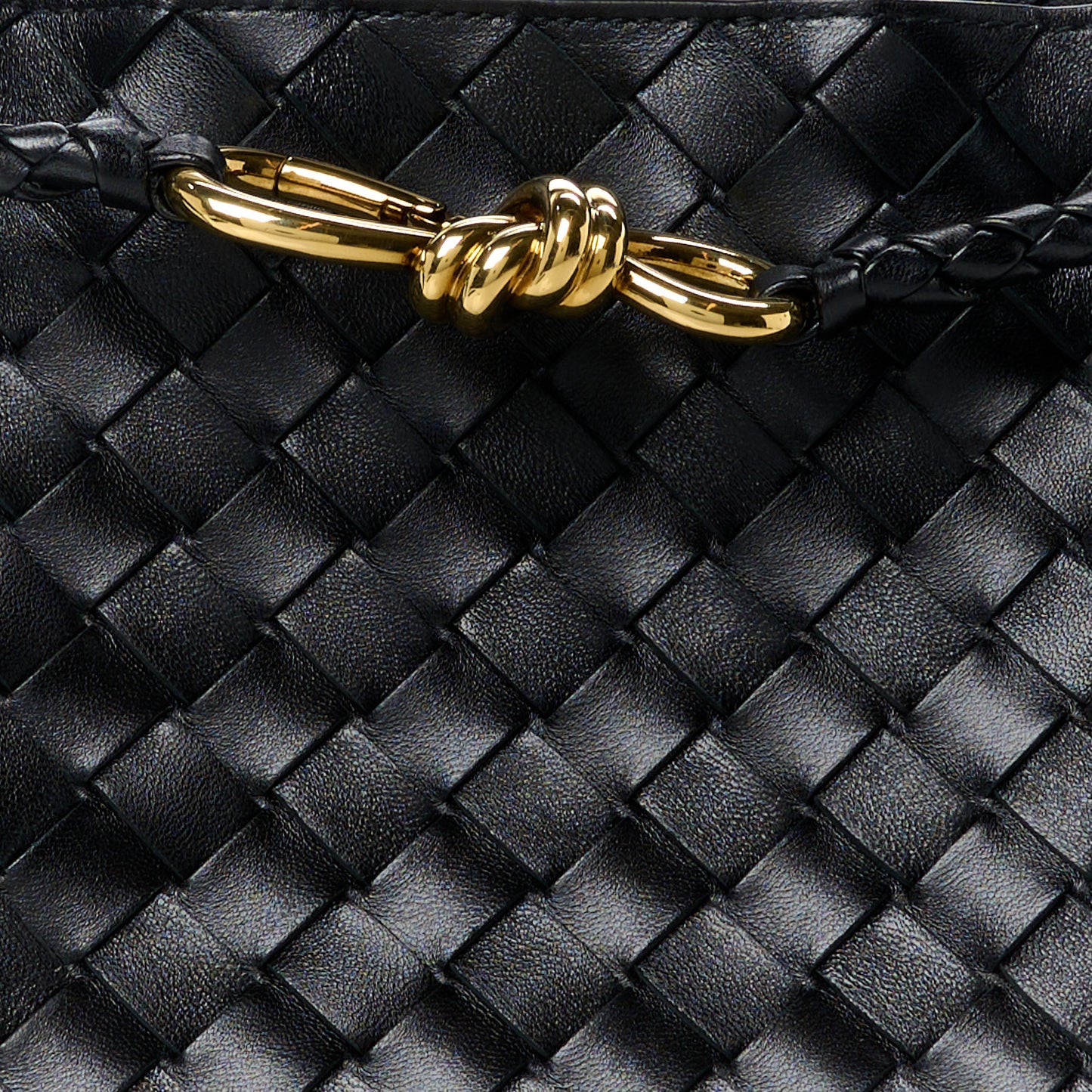 Nappa Intrecciato Small Andiamo Shoulder Bag Black