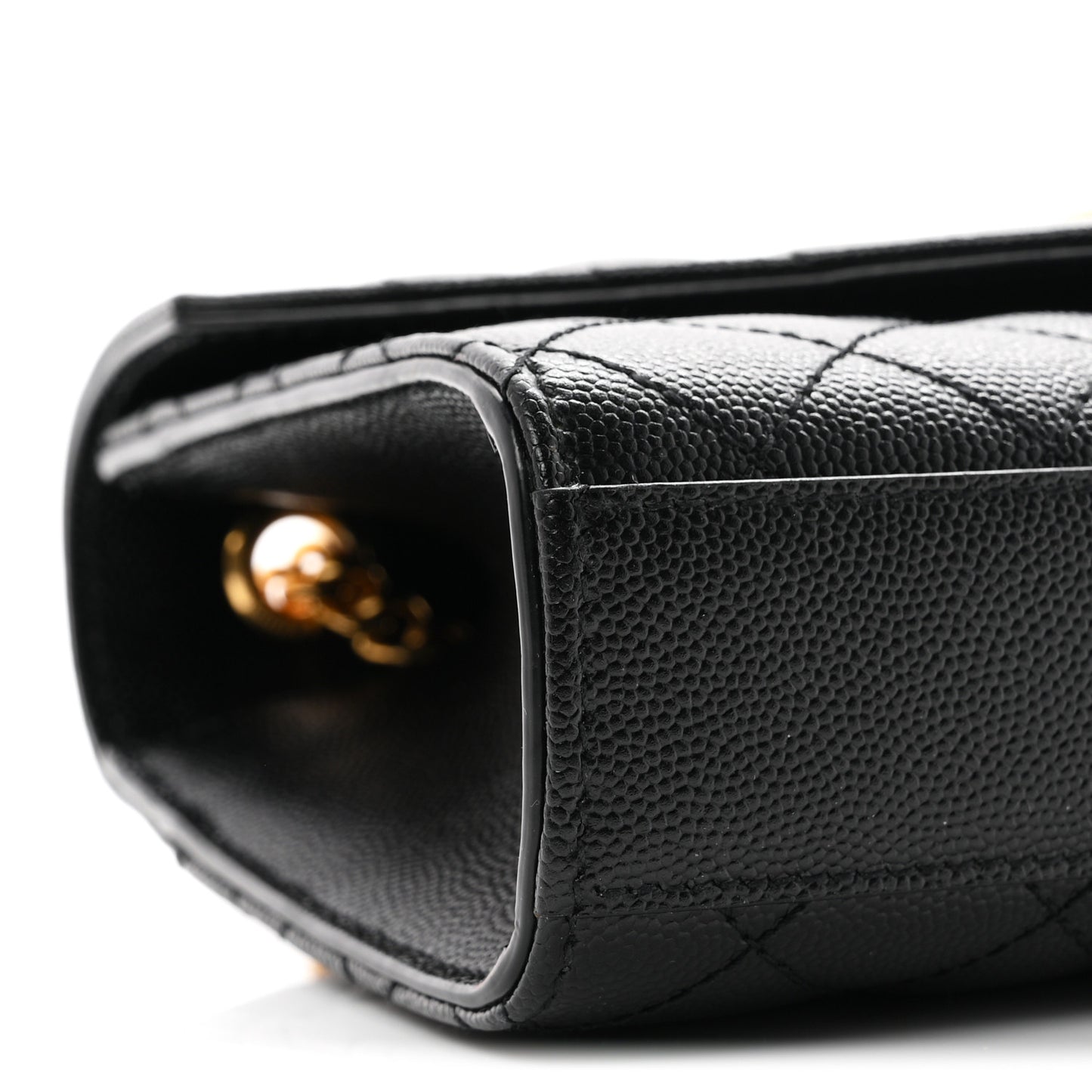 Grain De Poudre Textured Mixed Matelasse Triquilt Small Monogram Satchel Black