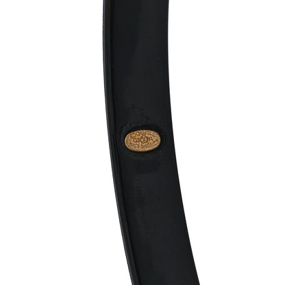 Chanel Resin Crystal Logo Bangle Bracelet Black 4 of 4