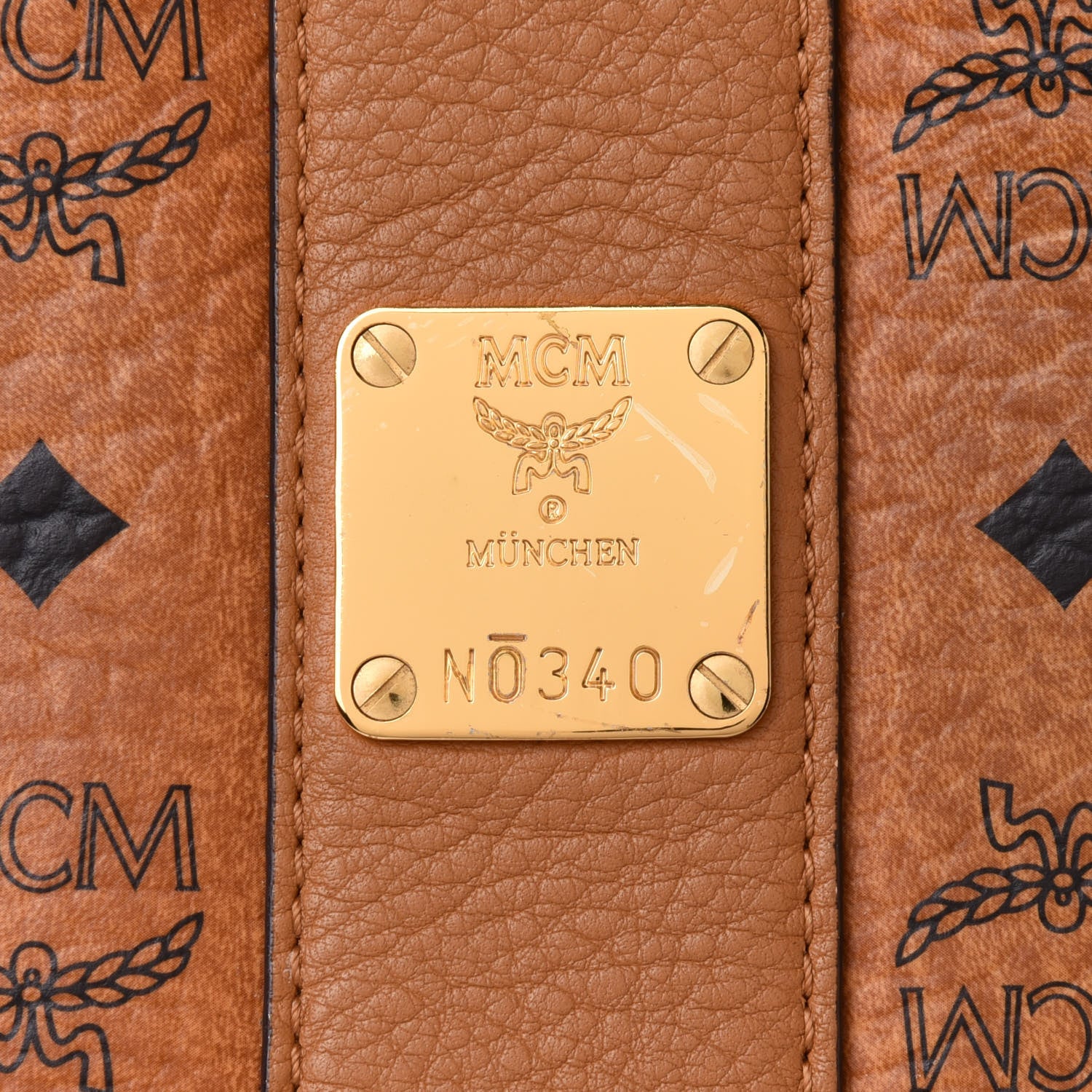 MCM Visetos Large Liz Reversible Shopper Tote Cognac 10 of 17
