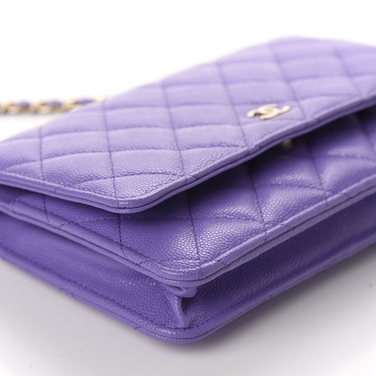 Chanel Caviar Quilted Wallet On Chain WOC Purple 6 of 11