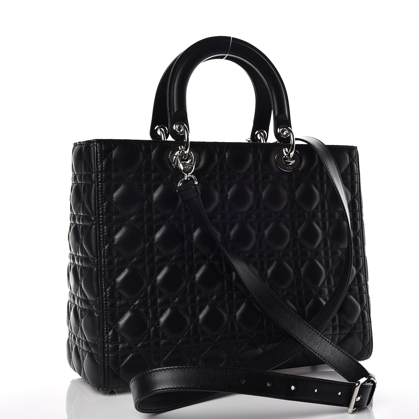 Lambskin Cannage Large Lady Dior Black