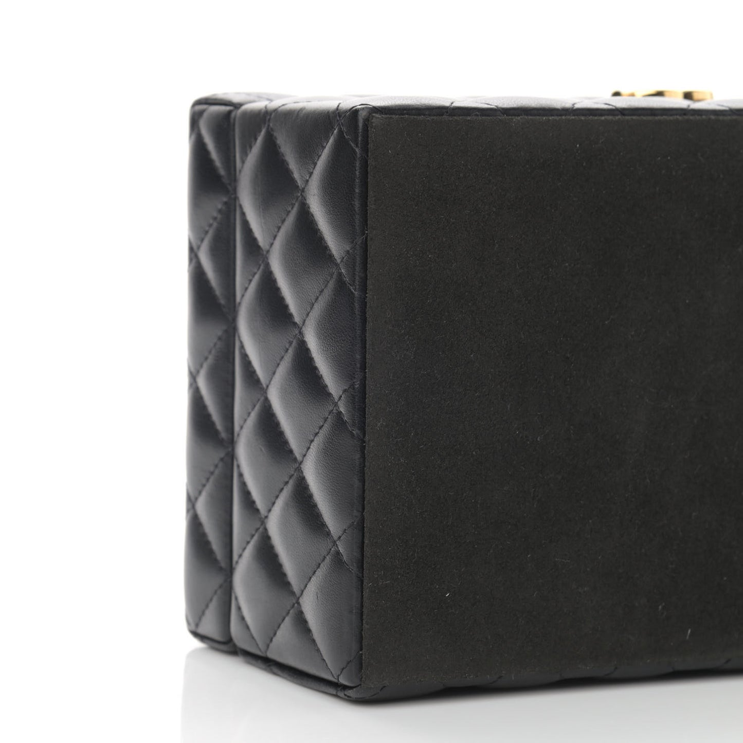 Lambskin Quilted Jewelry Case Black