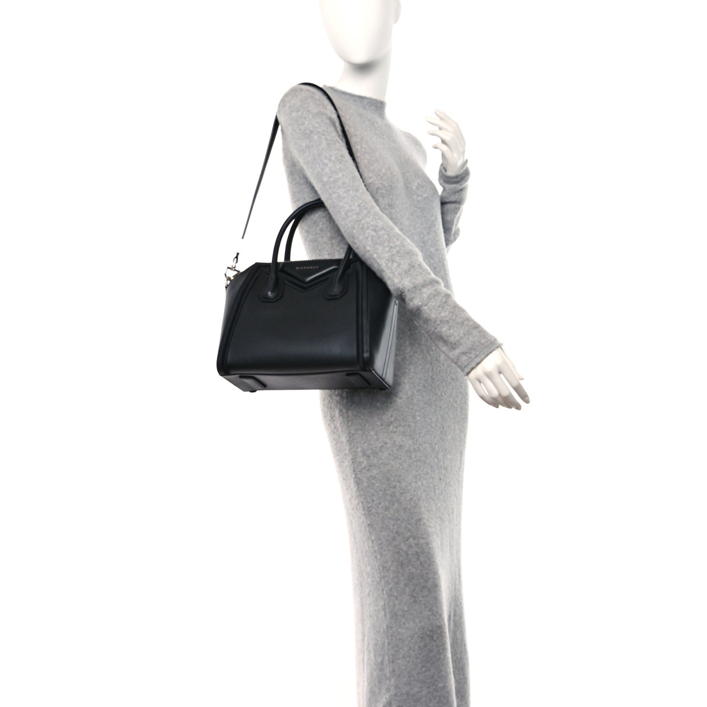 Calfskin Small Embroidered Frame Antigona Black