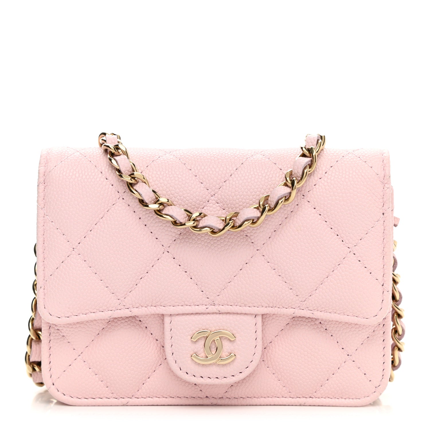 Chanel Caviar Quilted Mini Chain Bag Pink 1 of 12