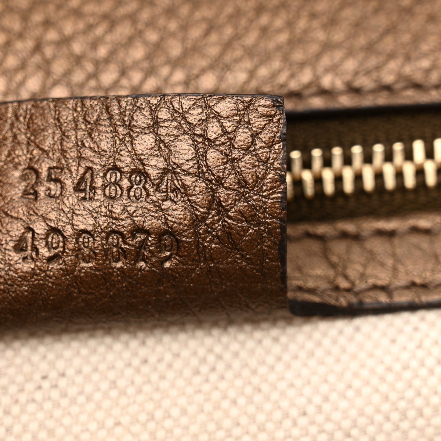 Metallic Calfskin Medium New Bamboo Top Handle Bag Bronze