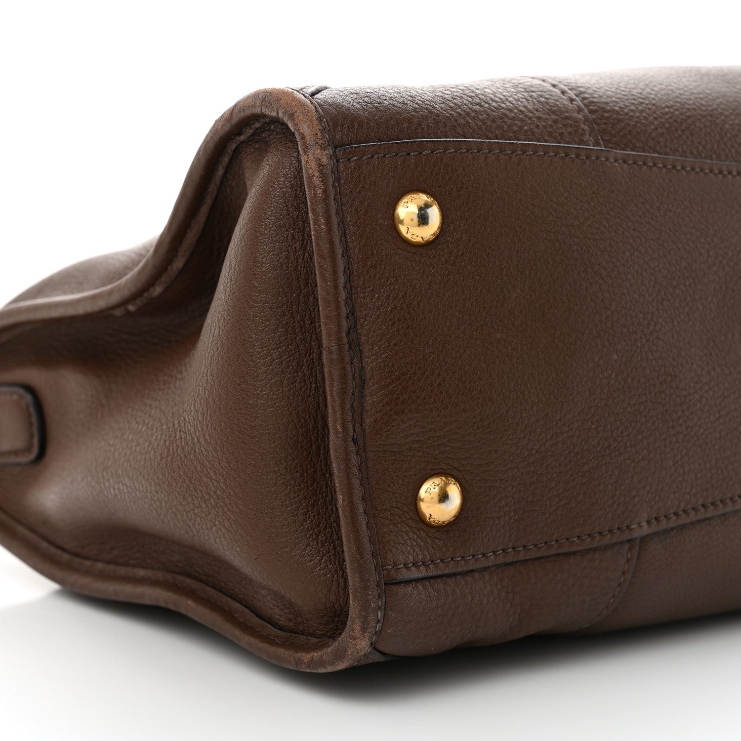 Prada Vitello Daino Shopping Satchel Bruciato 8 of 13