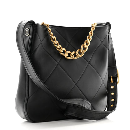 Chanel Calfskin Stitched Easy Mood Hobo Black 3 of 11