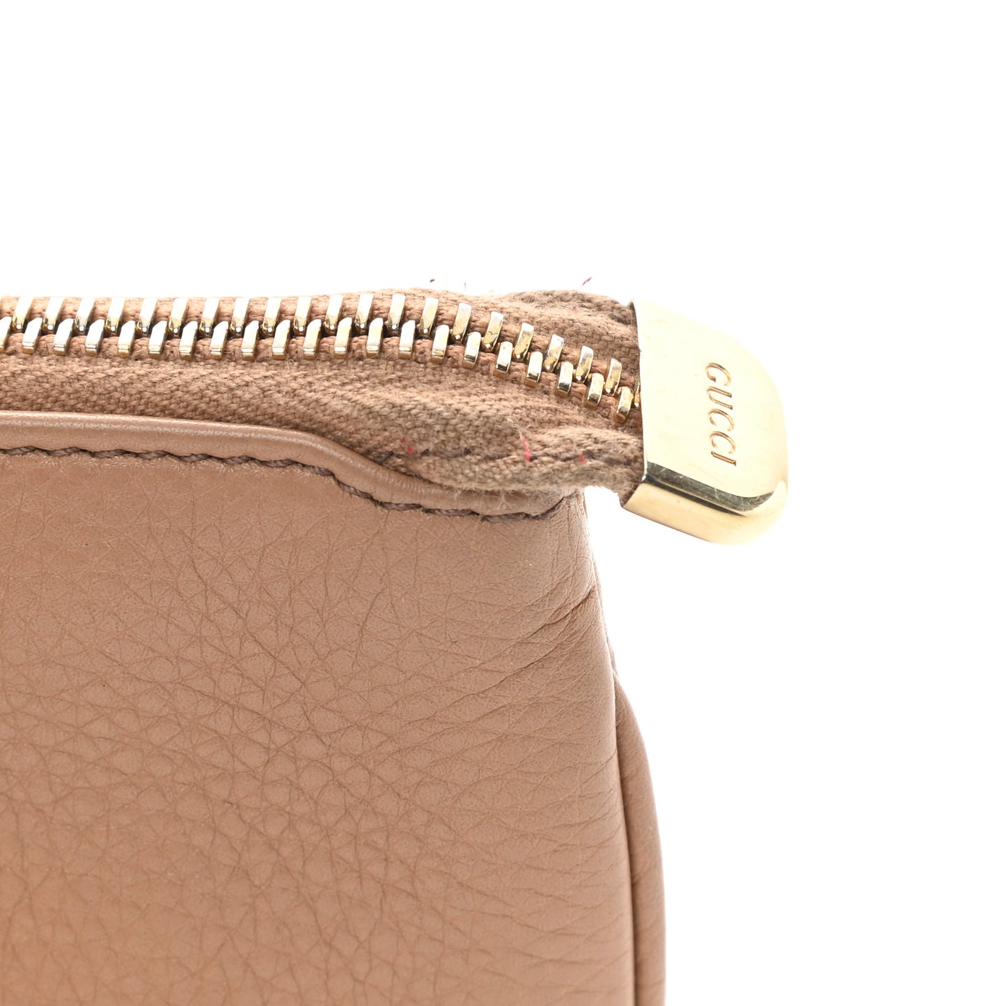 Pebbled Calfskin Soho Wristlet Camelia