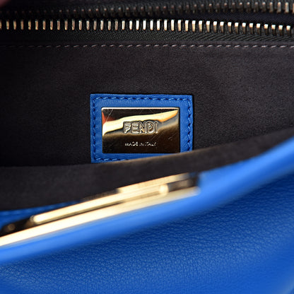 Fendi Vitello Seta Medium Peekaboo Iconic Satchel Blue Royal 5 of 7