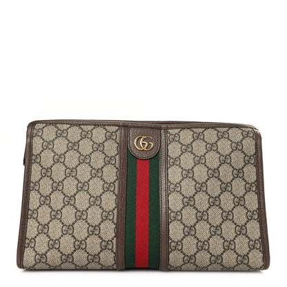 Gucci GG Supreme Monogram Web Ophidia GG Toiletry Case Beige New Acero 1 of 10