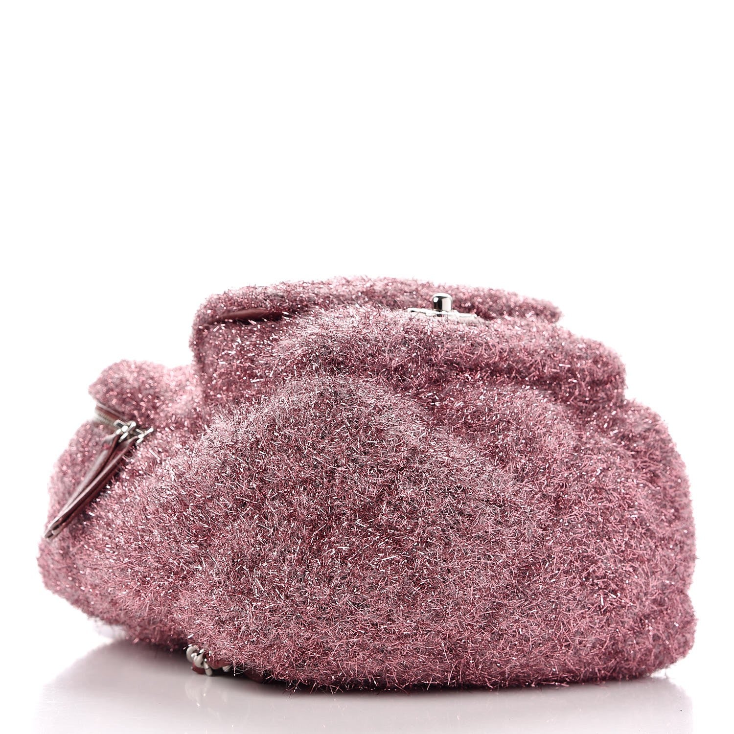 Chanel Lurex Knit Mini Pluto Glitter Backpack Pink 4 of 7