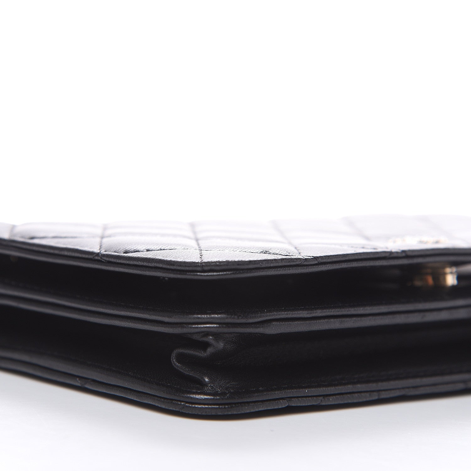 Chanel Lambskin Quilted Pearl Wallet On Chain WOC Black 9 of 14