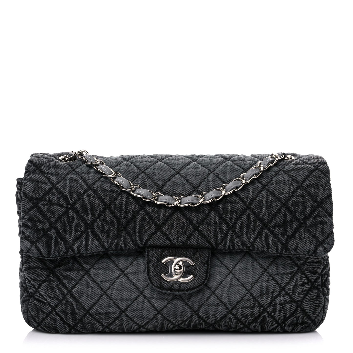 Denim Quilted Denimpression Flap Grey Black