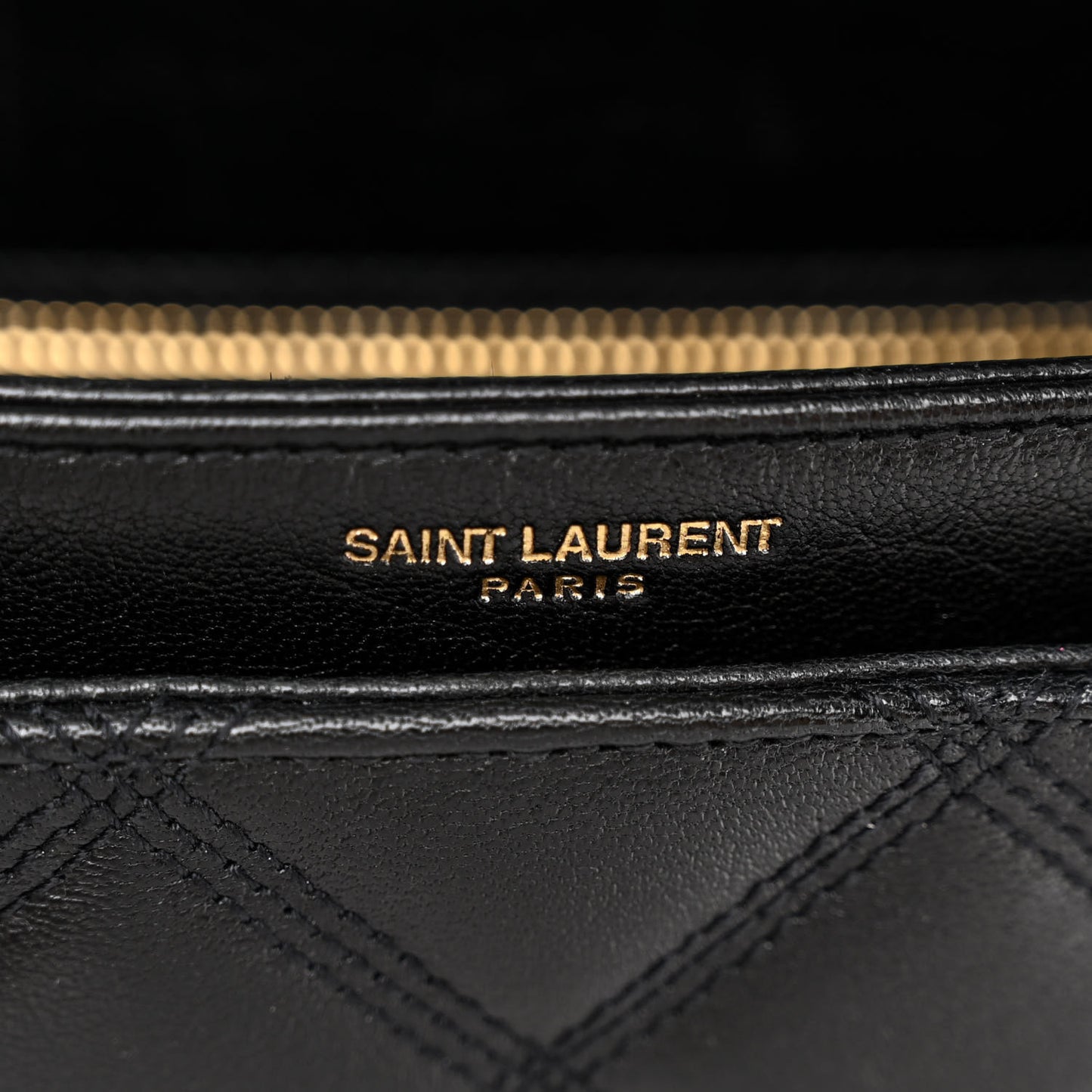 SAINT LAURENT Lambskin Quilted Small Becky Chain Bag Black