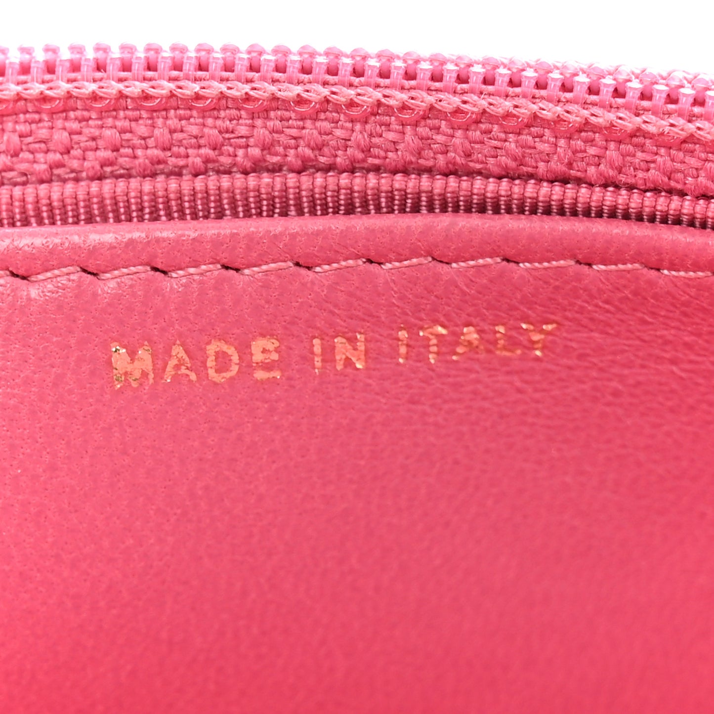 Lambskin Quilted Wallet On Chain WOC Dark Pink