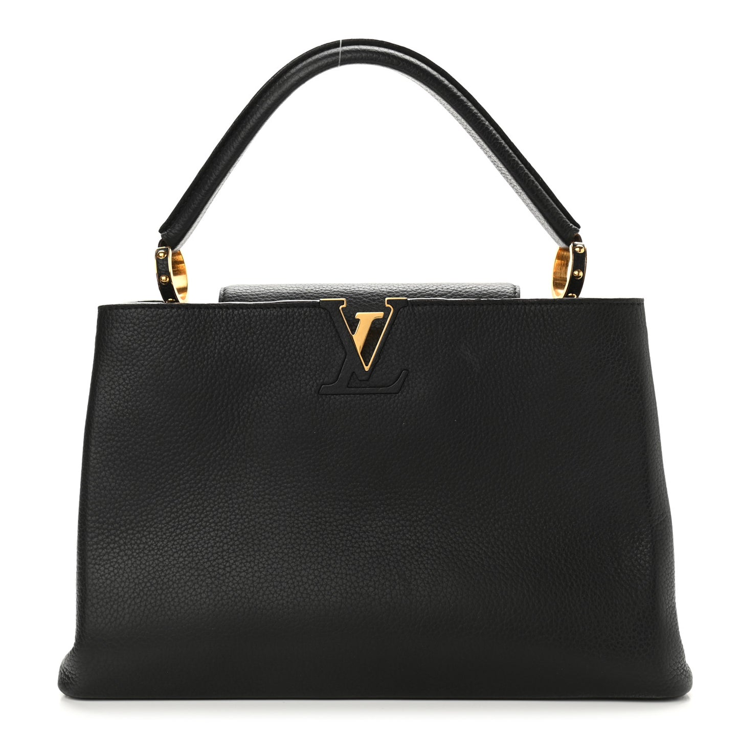 Taurillon Capucines MM Black Fuchsia