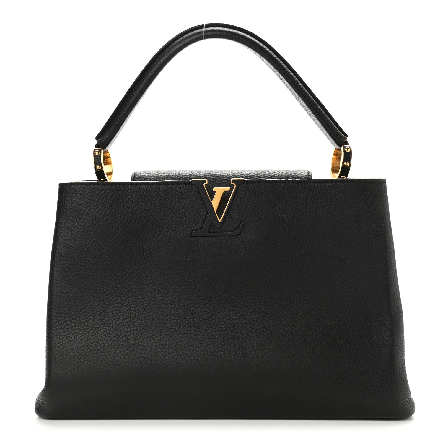Louis Vuitton Taurillon Capucines MM Black Fuchsia 1 of 10