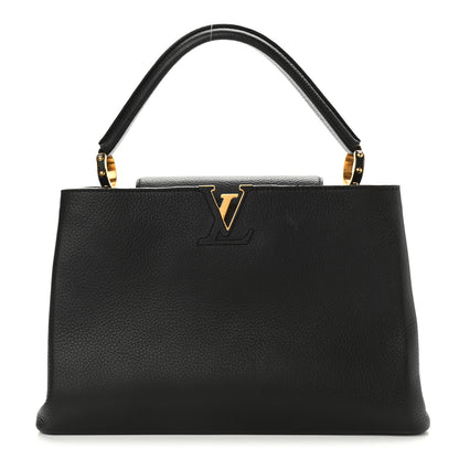 Louis Vuitton Taurillon Capucines MM Black Fuchsia 1 of 10