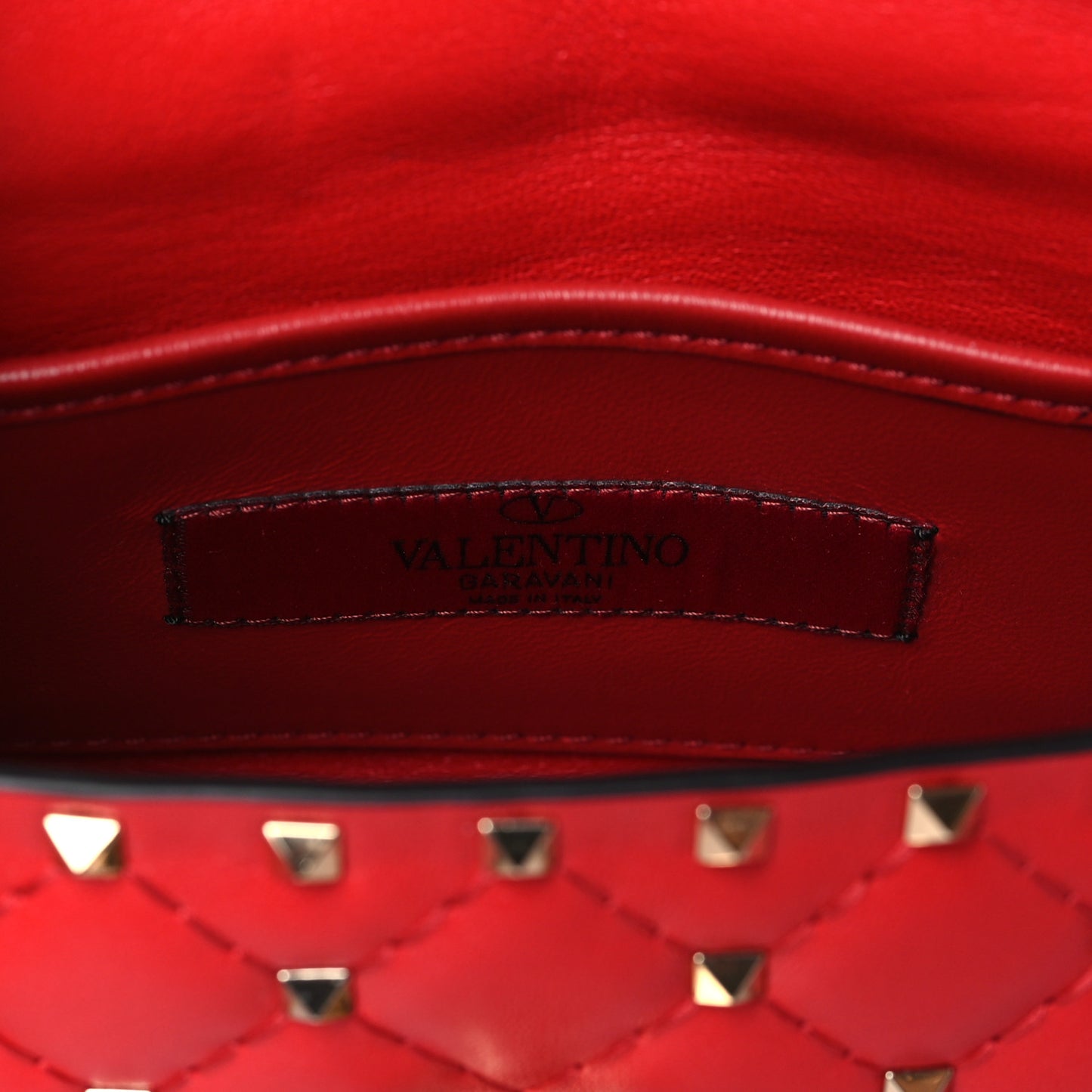 Nappa Rockstud Spike Belt Bag Rouge Pur