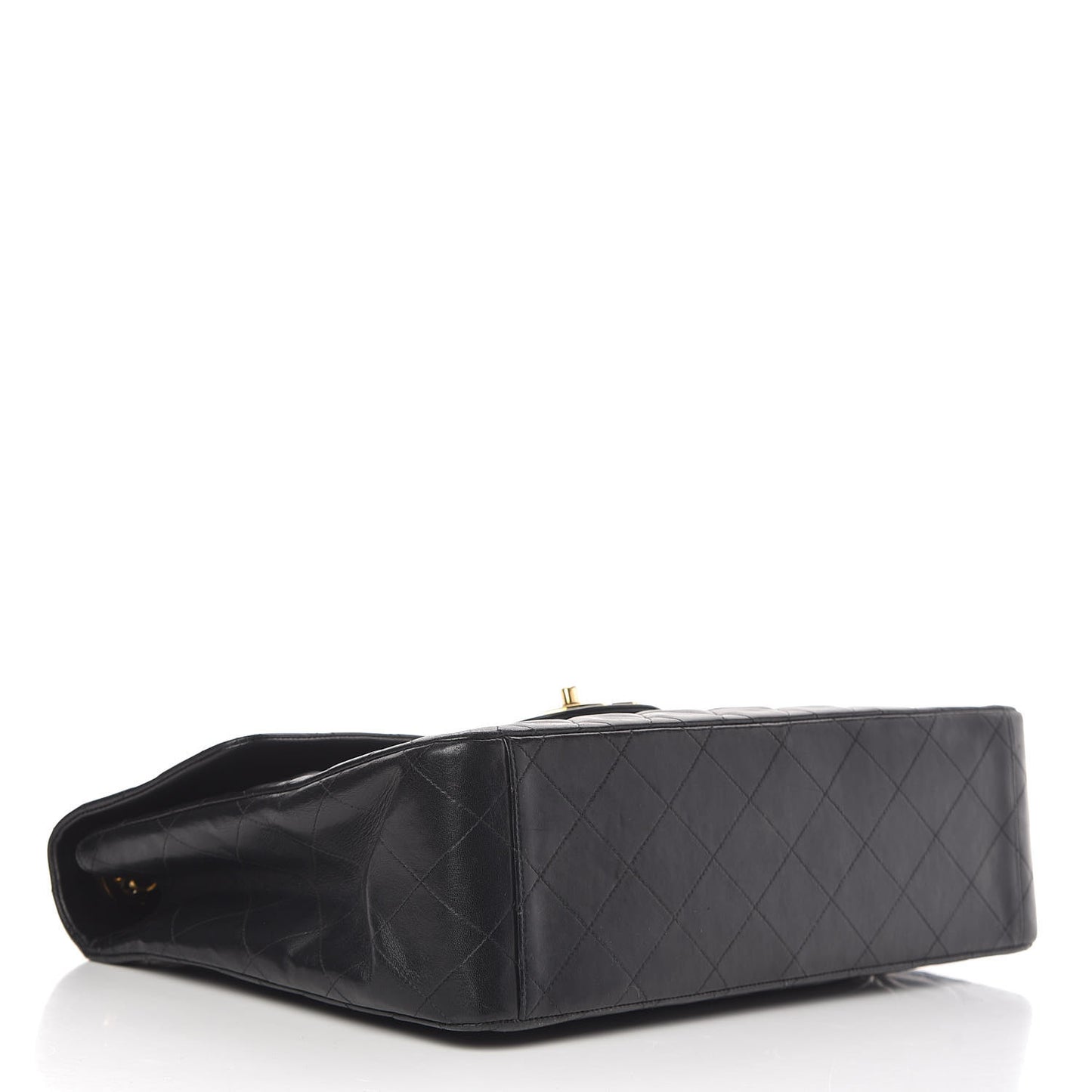 Lambskin Quilted XL Jumbo Single Flap Black