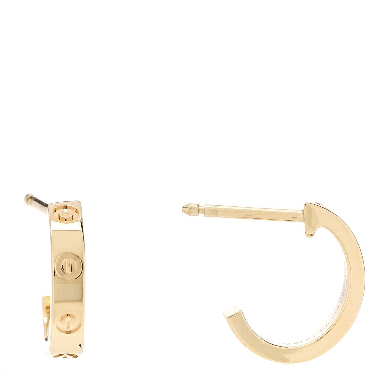 Cartier 18K Yellow Gold Small LOVE Hoop Earrings 1 of 5