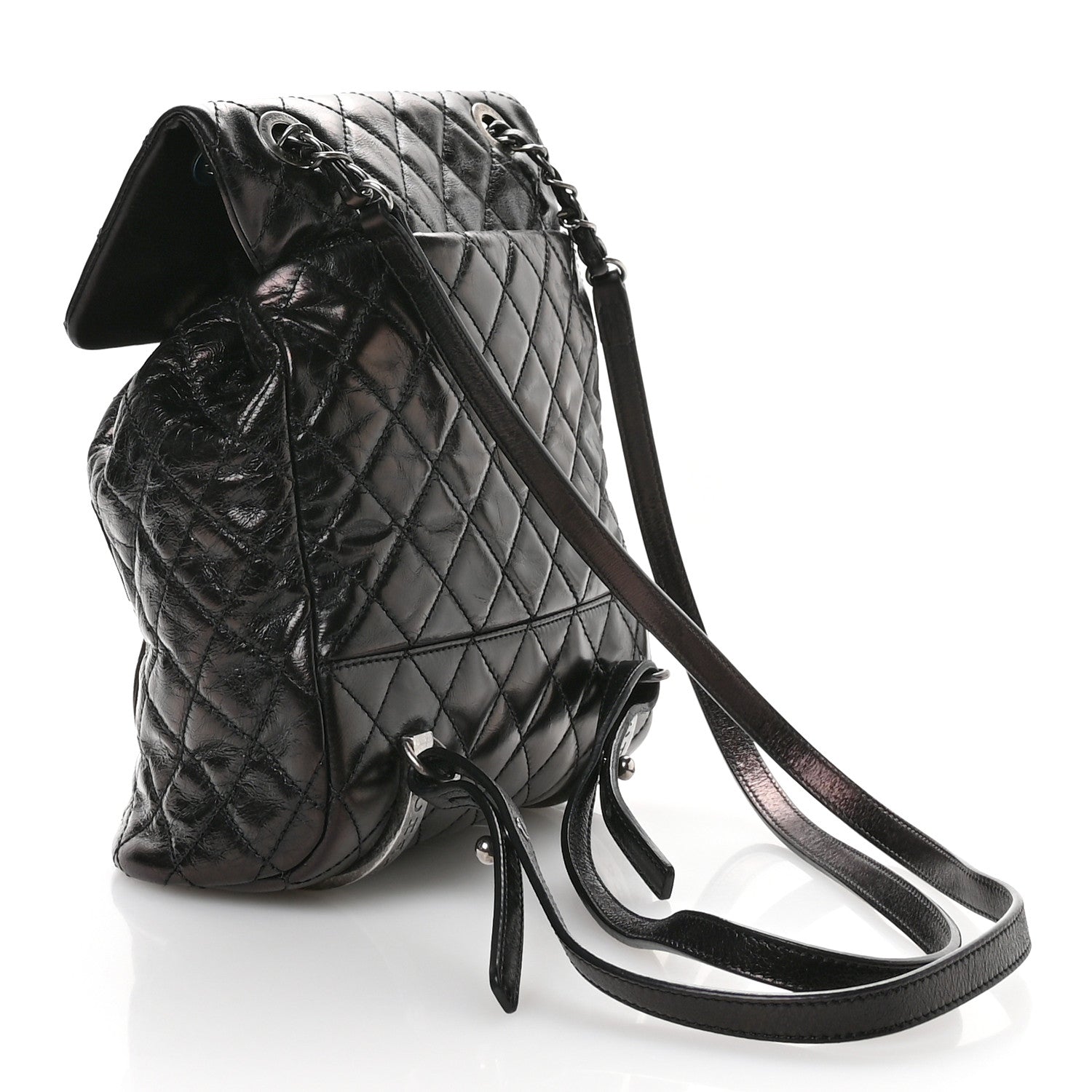 Chanel Glazed Calfskin Quilted Small Salzburg Mountain Backpack Black 3 of 10