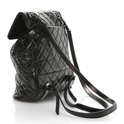 Chanel Glazed Calfskin Quilted Small Salzburg Mountain Backpack Black 3 of 10