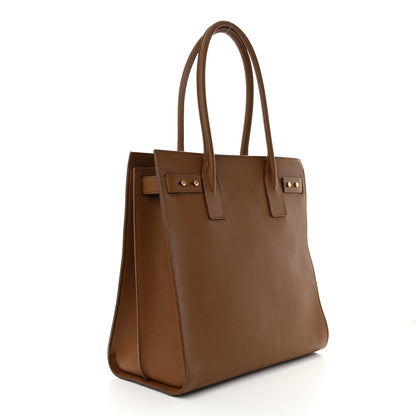 Saint Laurent Grained Calfskin Sac De Jour Souple North South Tote Brown 2 of 11