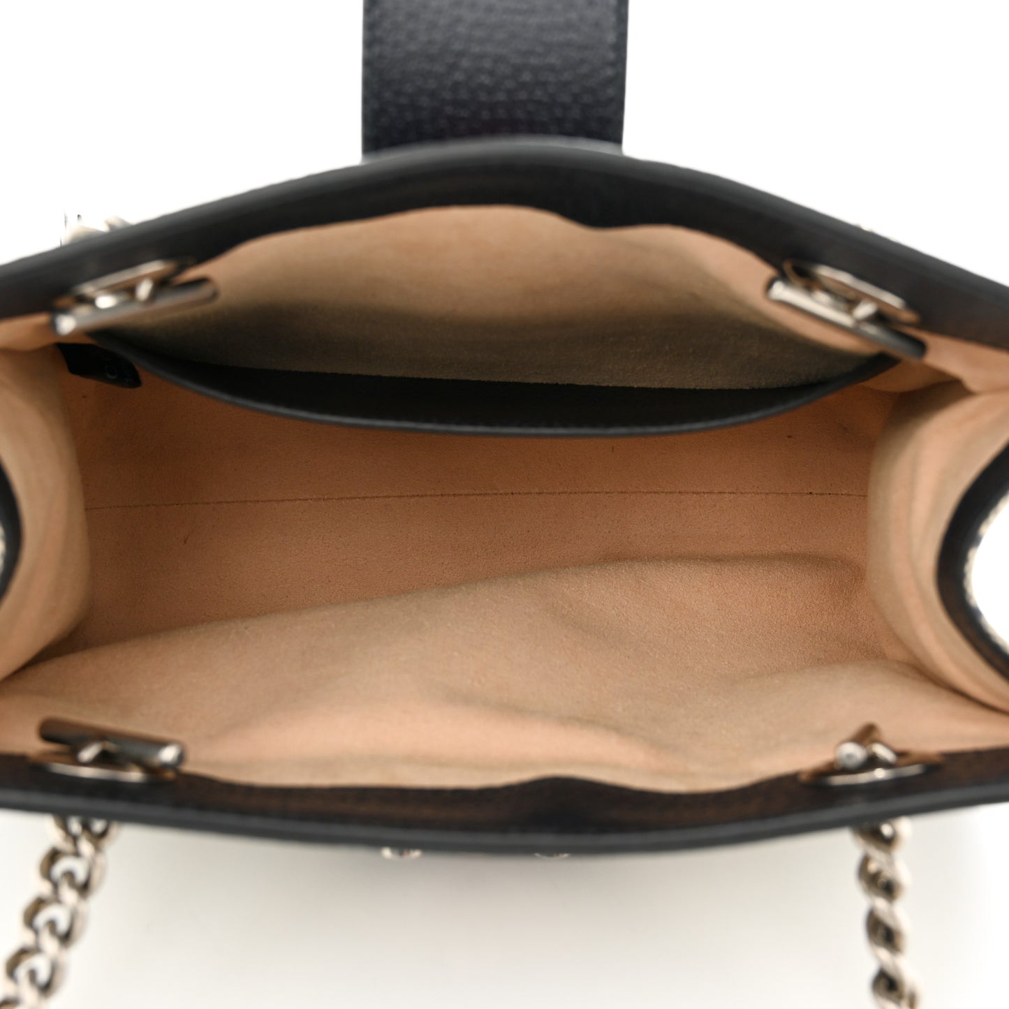 GG Supreme Monogram Textured Dollar Calfskin Web Small Padlock Tote Bag Beige Blue