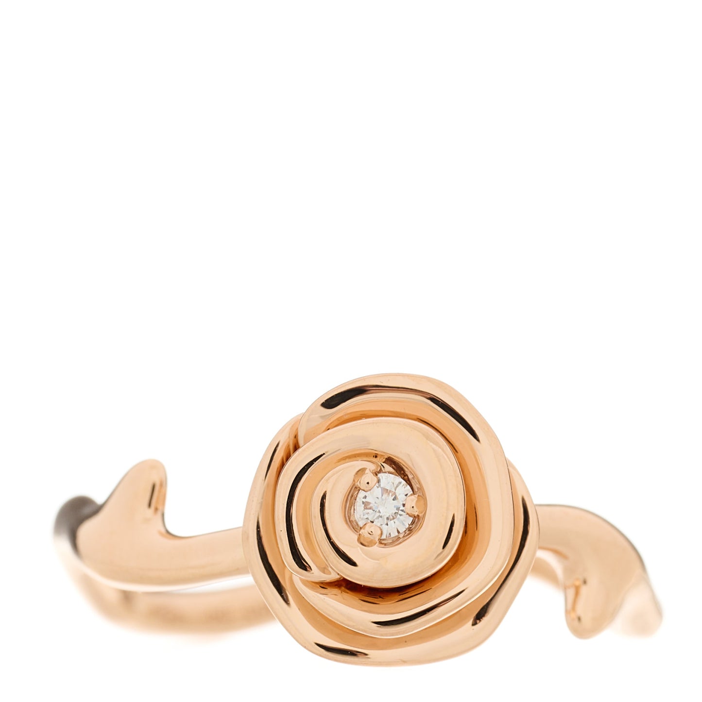 18K Rose Gold Diamond Small Rose Couture Ring 54 7