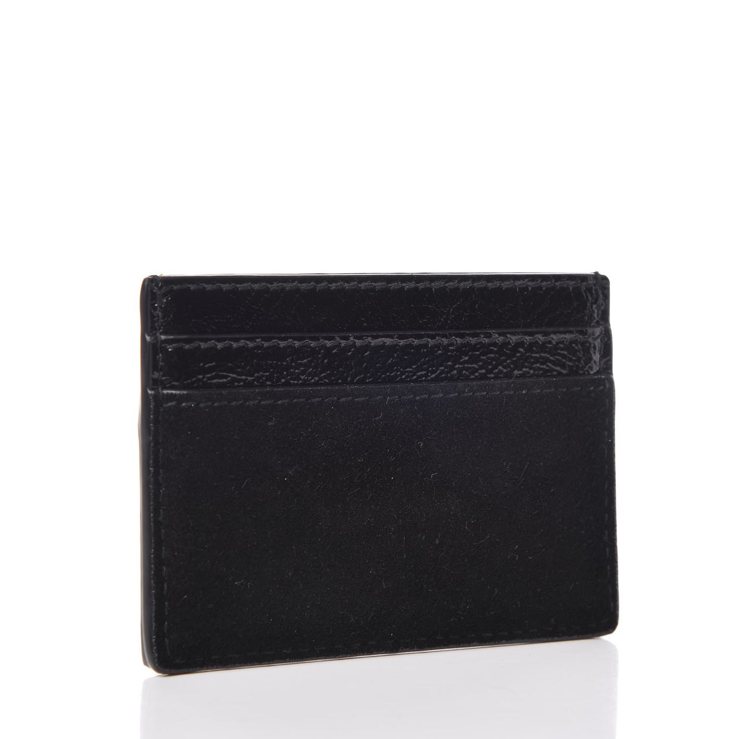 Suede Patent Web GG Ophidia Card Holder Black