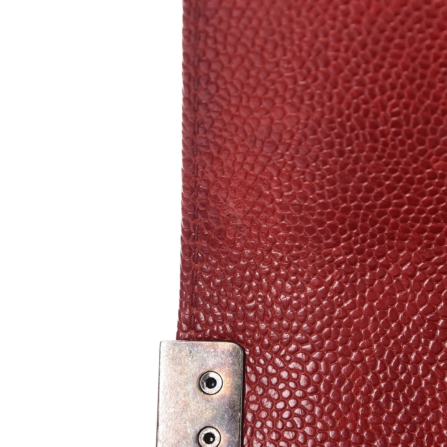 Caviar Quilted Small Boy Flap Dark Red