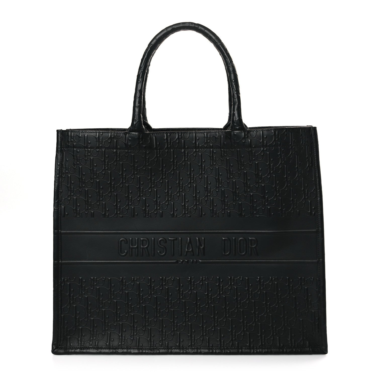 Christian Dior Oblique Calfskin Embossed Large Book Tote Black 1 of 8