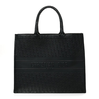 Christian Dior Oblique Calfskin Embossed Large Book Tote Black 1 of 8