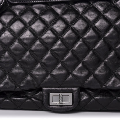 Chanel Metallic Calfskin Quilted XL Accordion Reissue Flap Black 10 of 12