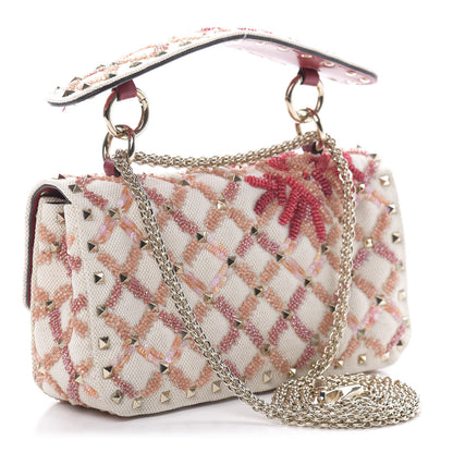 Valentino Garavani Canvas Beaded Small Rockstud Spike Shoulder Bag Multicolor 3 of 11