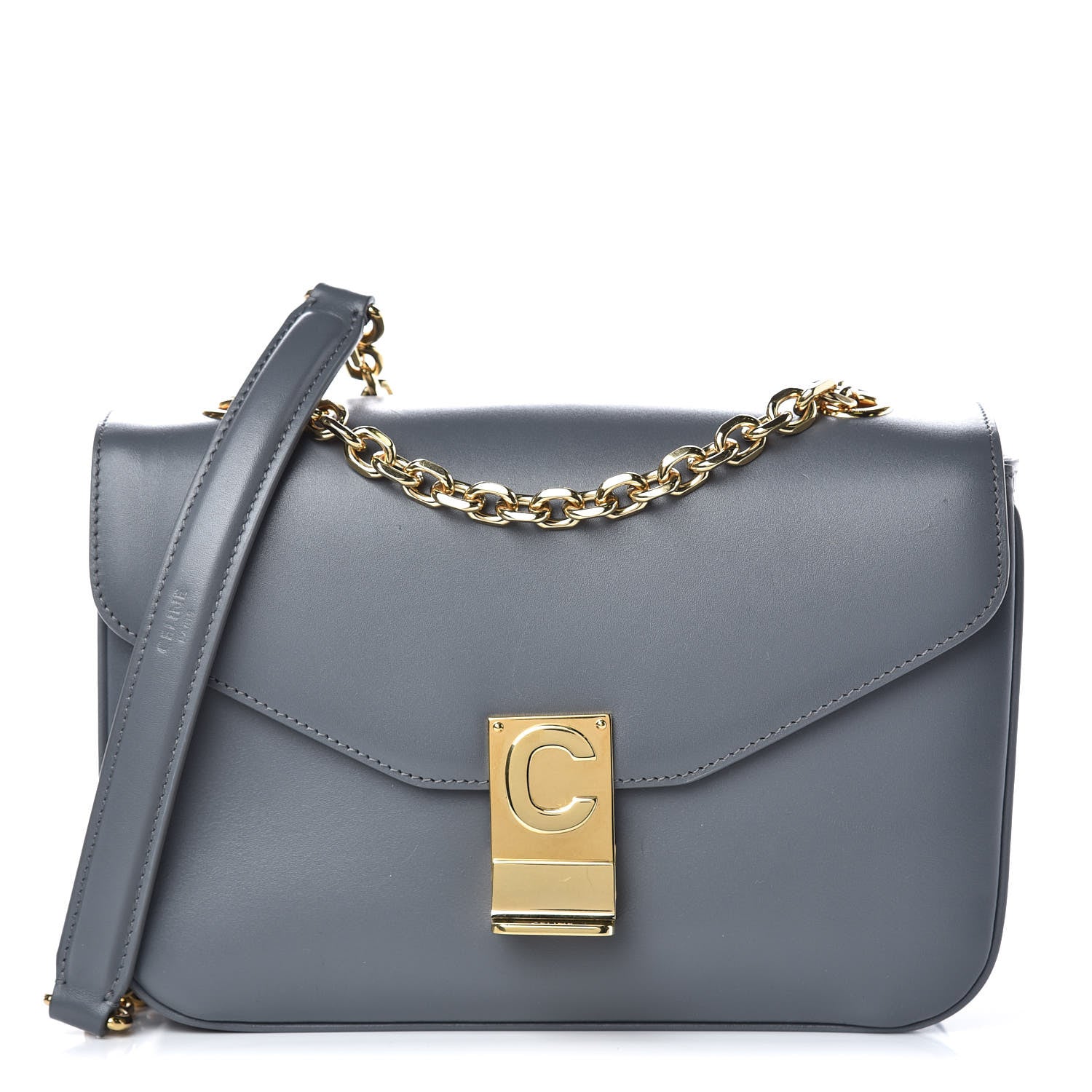 Celine Shiny Calfskin Medium C Bag Medium Grey 1 of 8