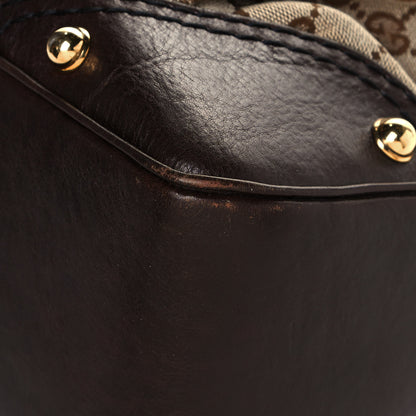 Gucci Monogram Medium Jockey Hobo Dark Brown 10 of 12