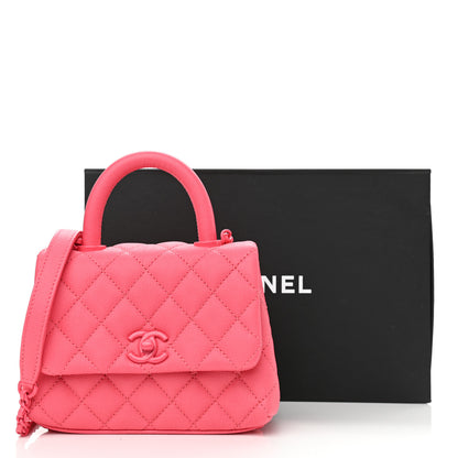 Chanel Caviar Quilted Incognito Extra Mini Coco Handle Flap Pink 11 of 11