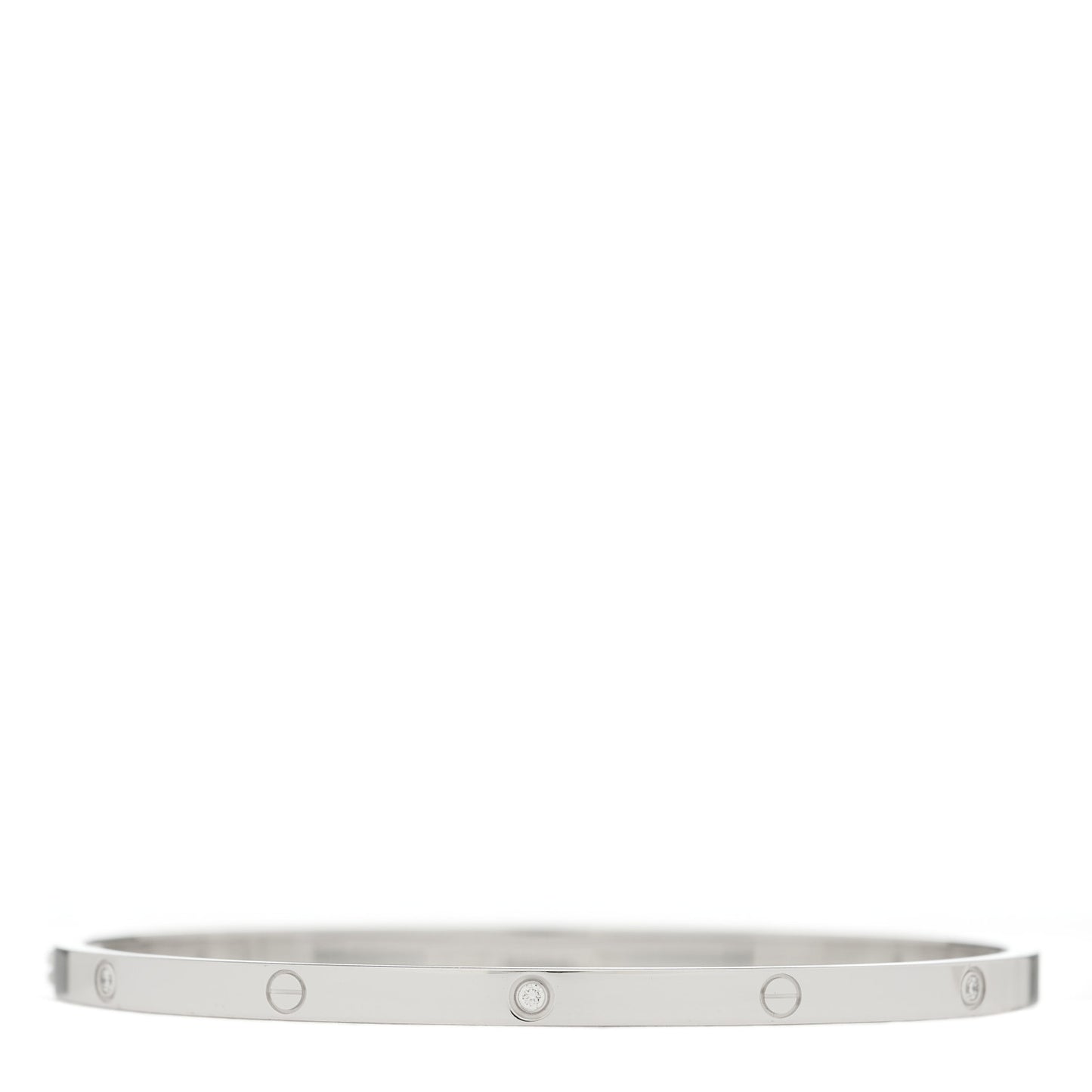18K White Gold 6 Diamond Small LOVE Bracelet 19