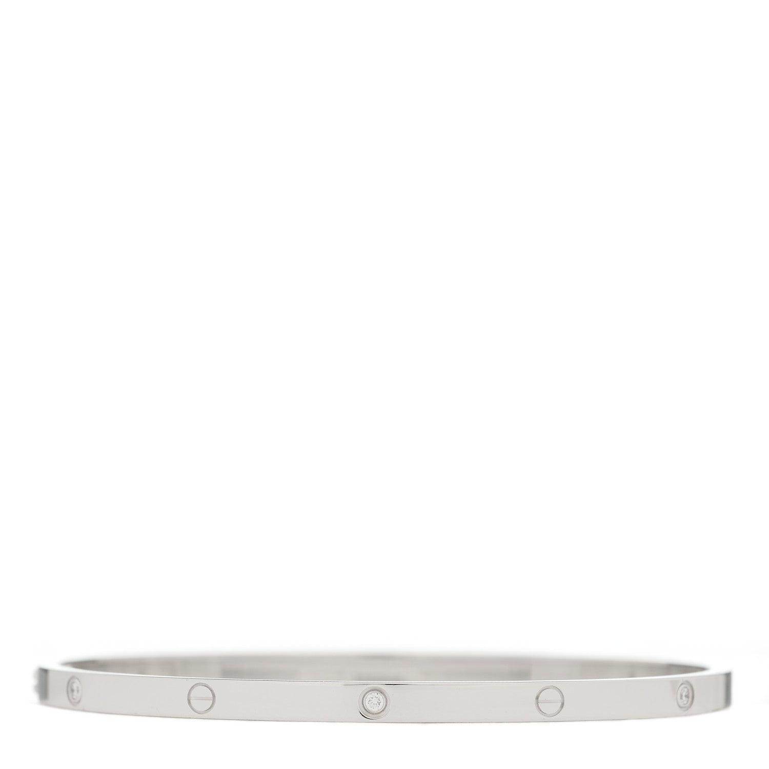 Cartier 18K White Gold 6 Diamond Small LOVE Bracelet 19 2 of 5