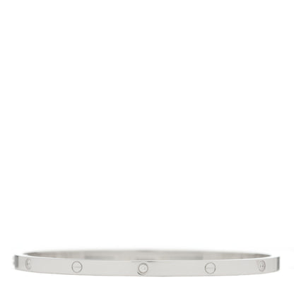 Cartier 18K White Gold 6 Diamond Small LOVE Bracelet 19 2 of 5