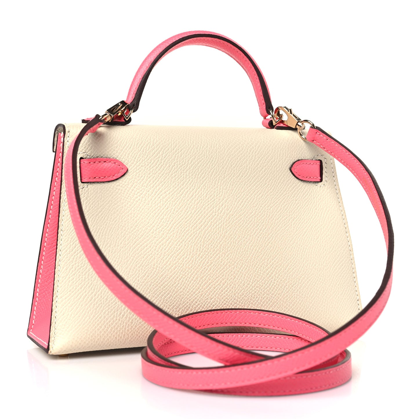 Epsom Horseshoe Mini Kelly Sellier 20 Craie Rose Azalee