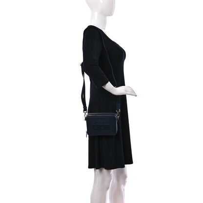 Christian Dior Grained Calfskin Pouch Navy Blue 2 of 9