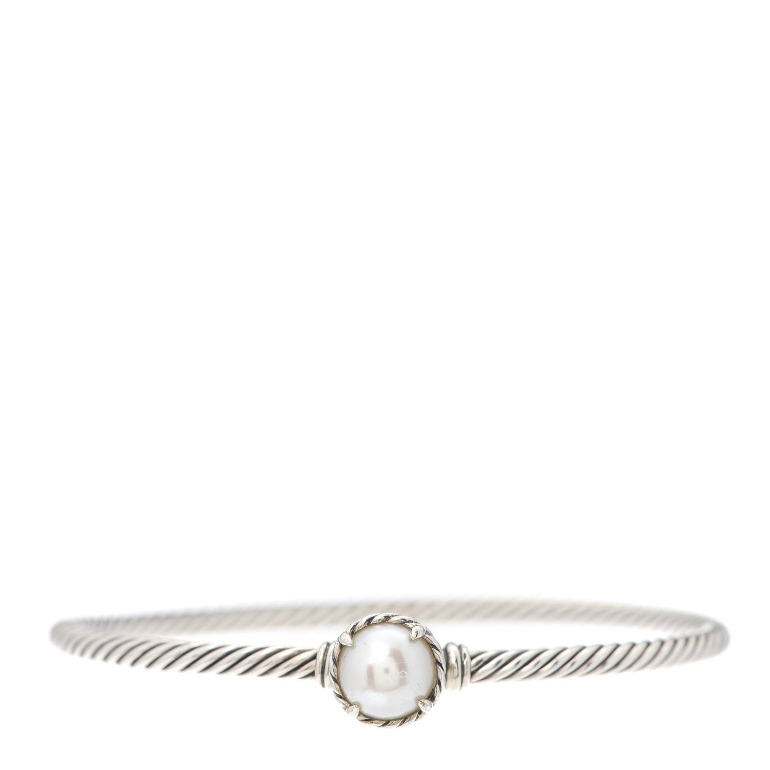 David Yurman Sterling Silver Pearl 3mm Chatelaine Bracelet 1 of 4