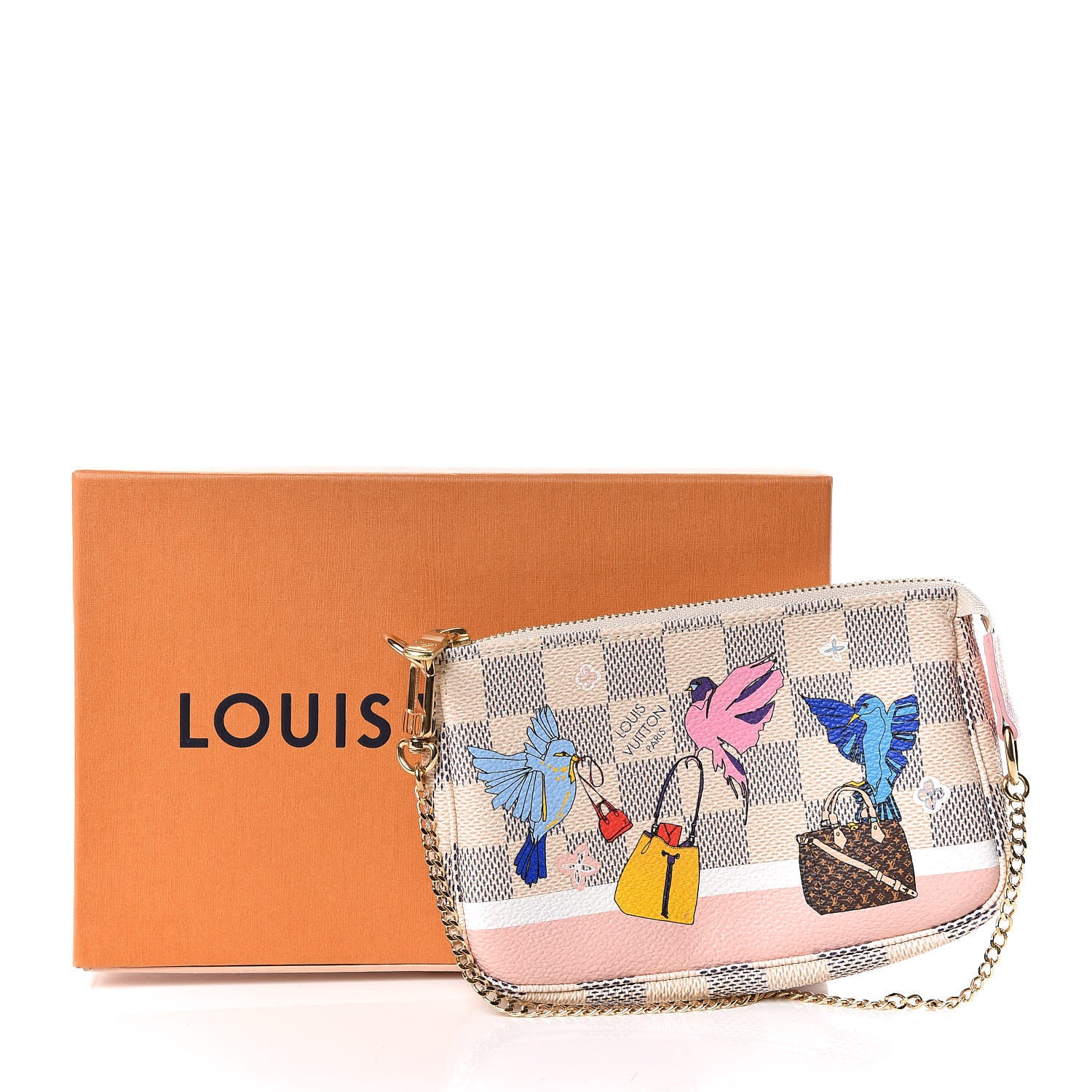 Louis Vuitton Damier Azur 2018 Christmas Animation Mini Pochette Accessories 8 of 8